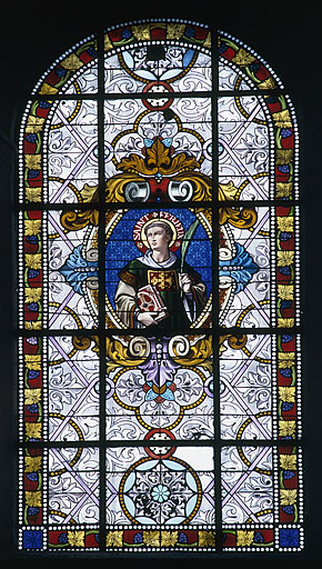 verrière © Yves Sancey / Région Bourgogne-Franche-Comté, Inventaire du patrimoine - 1986  verrière © Yves Sancey / Région Bourgogne-Franche-Comté, Inventaire du patrimoine - 1986