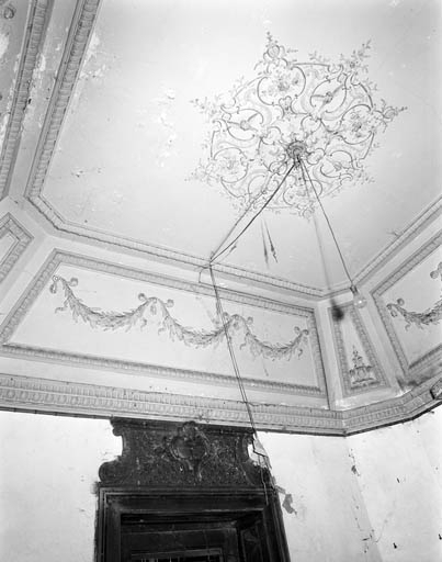 Vue du plafond du pavillon de jardin (n° 1). © Yves Sancey / Région Bourgogne-Franche-Comté, Inventaire du patrimoine - 1986