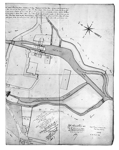 Plan géométrique du fourneau d'Estravaux [...] [partie droite]. © Yves Sancey / Région Bourgogne-Franche-Comté, Inventaire du patrimoine - 1987
