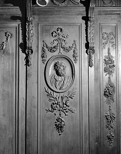 Panneau : buste de saint. © Yves Sancey / Région Bourgogne-Franche-Comté, Inventaire du patrimoine - 1988