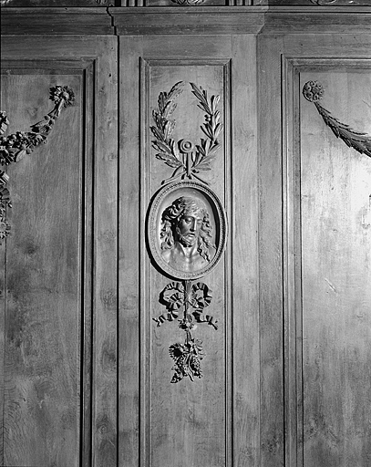 Panneau : buste du Christ. © Yves Sancey / Région Bourgogne-Franche-Comté, Inventaire du patrimoine - 1988