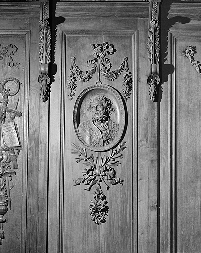 Panneau : buste de saint. © Yves Sancey / Région Bourgogne-Franche-Comté, Inventaire du patrimoine - 1988