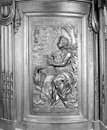 Quatrième panneau de la cuve : saint Jean. © Jérôme Mongreville / Région Bourgogne-Franche-Comté, Inventaire du patrimoine - 1989