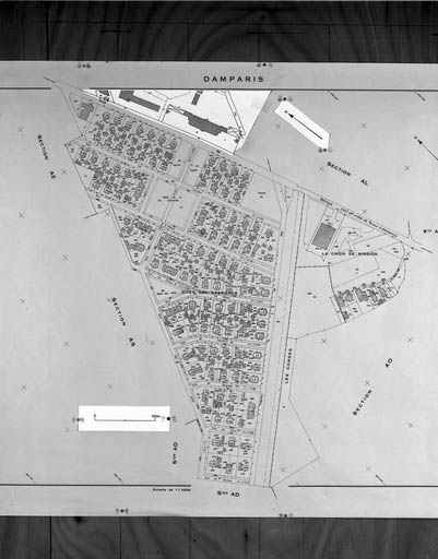 Plan de répartition des types de maisons. Montage de plans cadastraux, 1980, section AN et partie de la section AM. © Yves Sancey / Région Bourgogne-Franche-Comté, Inventaire du patrimoine - 1990 Plan de répartition des types de maisons. Montage de plans cadastraux, 1980, section AN et partie de la section AM. © Yves Sancey / Région Bourgogne-Franche-Comté, Inventaire du patrimoine - 1990
