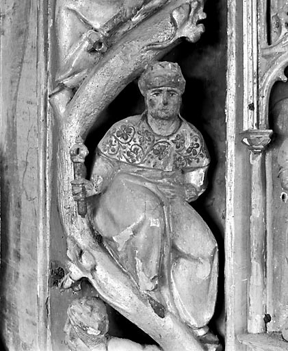 Arbre de Jessé, détail : 2ème personnage de la partie droite. © Jérôme Mongreville / Région Bourgogne-Franche-Comté, Inventaire du patrimoine - 1990