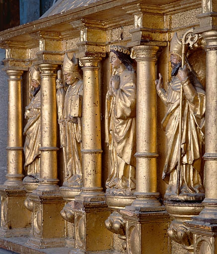 Châsse de droite, face antérieure de trois quarts. © Jérôme Mongreville / Région Bourgogne-Franche-Comté, Inventaire du patrimoine - 1990