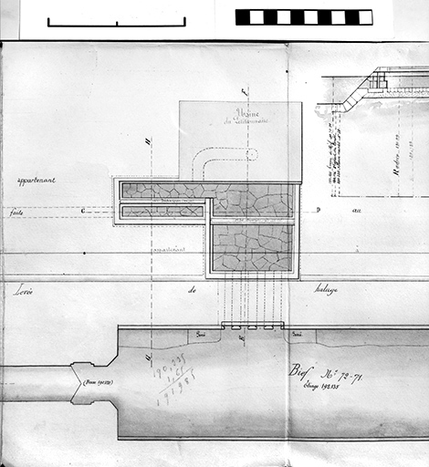 Dessin d'une usine pour filature à laines et foulons [...]. © Yves Sancey / Région Bourgogne-Franche-Comté, Inventaire du patrimoine - 1990