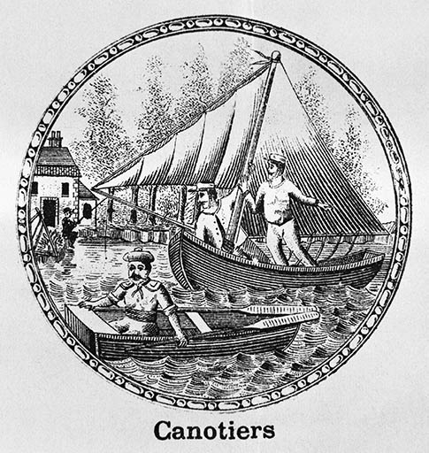 Figure mobile : les canotiers. © Jérôme Mongreville / Région Bourgogne-Franche-Comté, Inventaire du patrimoine - 1991 Figure mobile : les canotiers. © Jérôme Mongreville / Région Bourgogne-Franche-Comté, Inventaire du patrimoine - 1991