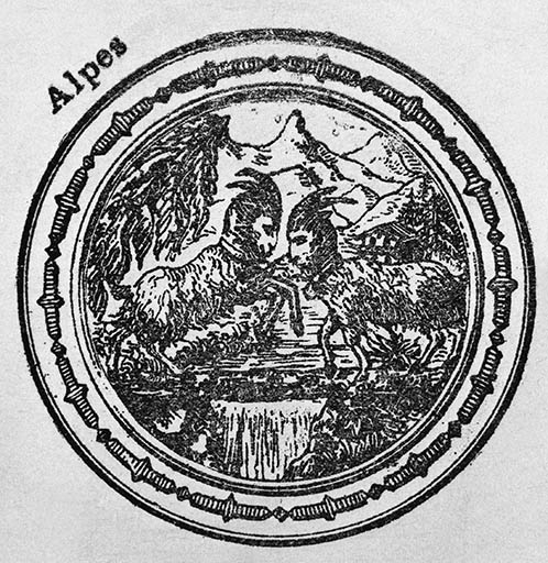 Décor de balancier : les Alpes. © Jérôme Mongreville / Région Bourgogne-Franche-Comté, Inventaire du patrimoine - 1991 Décor de balancier : les Alpes. © Jérôme Mongreville / Région Bourgogne-Franche-Comté, Inventaire du patrimoine - 1991