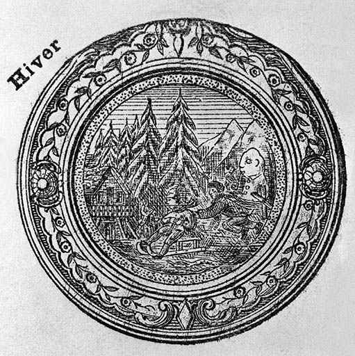 Décor de balancier : l'Hiver. © Jérôme Mongreville / Région Bourgogne-Franche-Comté, Inventaire du patrimoine - 1991 Décor de balancier : l'Hiver. © Jérôme Mongreville / Région Bourgogne-Franche-Comté, Inventaire du patrimoine - 1991