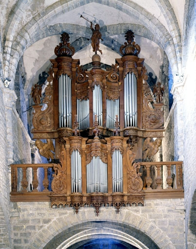 Grand orgue, vu de face, après restauration. © Jérôme Mongreville / Région Bourgogne-Franche-Comté, Inventaire du patrimoine - 1993