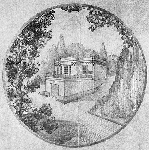 Propriété de Mr René Fillod [... : détail de la vue perspective]. © Yves Sancey / Région Bourgogne-Franche-Comté, Inventaire du patrimoine - 1994