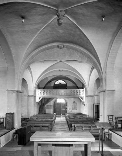 La nef vue depuis le choeur. © Yves Sancey / Région Bourgogne-Franche-Comté, Inventaire du patrimoine - 1994