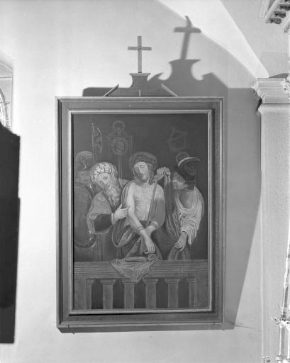 Première station : Jésus est condamné à mort. © Yves Sancey / Région Bourgogne-Franche-Comté, Inventaire du patrimoine - 1994 Première station : Jésus est condamné à mort. © Yves Sancey / Région Bourgogne-Franche-Comté, Inventaire du patrimoine - 1994