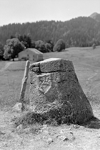 La face comportant les armes de la Franche-Comté. © Jérôme Mongreville / Région Bourgogne-Franche-Comté, Inventaire du patrimoine - 1994