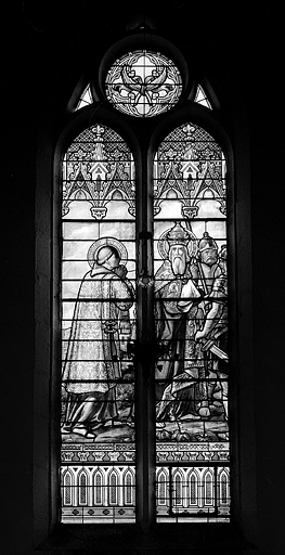 Baie 5 : saint Laurent est ordonné diacre, vue générale. © Yves Sancey / Région Bourgogne-Franche-Comté, Inventaire du patrimoine - 1994