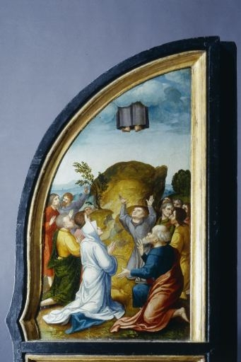 Face interne du volet droit : l'Ascension (après restauration). © Jérôme Mongreville / Région Bourgogne-Franche-Comté, Inventaire du patrimoine - 1994