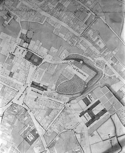 Plan du château dans la première moitié du 19e siècle. © Yves Sancey / Région Bourgogne-Franche-Comté, Inventaire du patrimoine - 1994