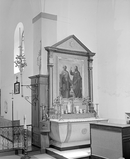 Vue d'ensemble de l'autel retable sud. © Yves Sancey / Région Bourgogne-Franche-Comté, Inventaire du patrimoine - 1996