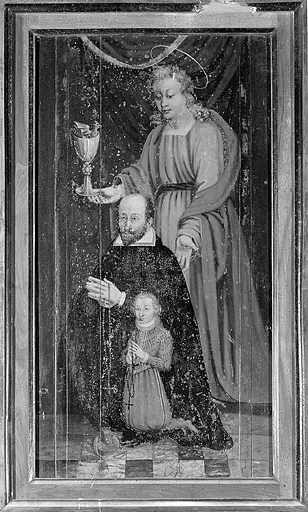 Saint Jean l'évangéliste et donateurs. © Yves Sancey / Région Bourgogne-Franche-Comté, Inventaire du patrimoine - 1996