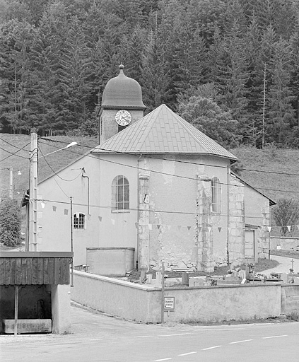Le chevet (vue verticale). © Yves Sancey / Région Bourgogne-Franche-Comté, Inventaire du patrimoine - 1996