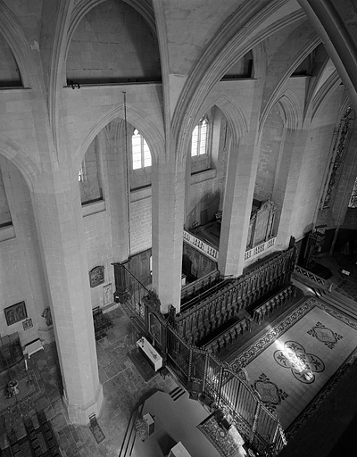 Elévation nord des travées orientales de la nef depuis la coursière haute. © Jérôme Mongreville / Région Bourgogne-Franche-Comté, Inventaire du patrimoine - 1997