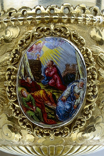 Médaillon de la fausse coupe : le Jardin des Oliviers. © Jérôme Mongreville / Région Bourgogne-Franche-Comté, Inventaire du patrimoine - 1997