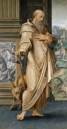 Volet gauche : saint Antoine. © Yves Sancey / Région Bourgogne-Franche-Comté, Inventaire du patrimoine - 1998