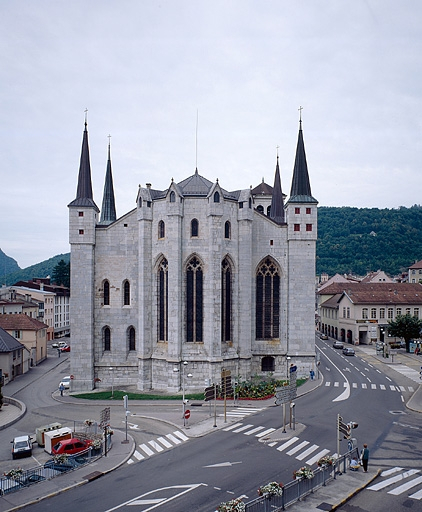 Chevet (vue verticale). © Jérôme Mongreville / Région Bourgogne-Franche-Comté, Inventaire du patrimoine - 1998