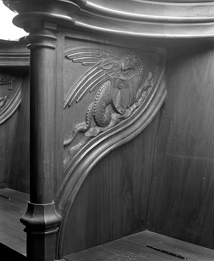 Parclose à gauche de la première stalle haute. © Jérôme Mongreville / Région Bourgogne-Franche-Comté, Inventaire du patrimoine - 1998