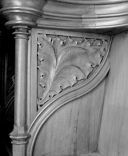 Parclose à gauche de la septième stalle haute. © Jérôme Mongreville / Région Bourgogne-Franche-Comté, Inventaire du patrimoine - 1998
