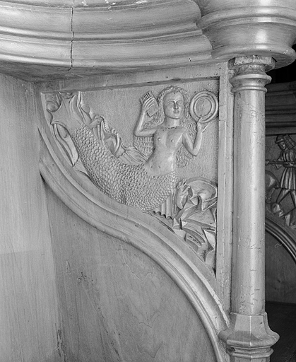 Parclose à droite de la deuxième stalle haute. © Jérôme Mongreville / Région Bourgogne-Franche-Comté, Inventaire du patrimoine - 1998