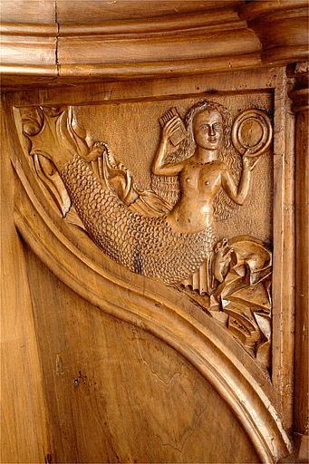 Parclose à droite de la deuxième stalle haute. © Jérôme Mongreville / Région Bourgogne-Franche-Comté, Inventaire du patrimoine - 1998