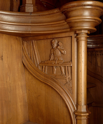 Parclose à droite de la douzième stalle haute. © Jérôme Mongreville / Région Bourgogne-Franche-Comté, Inventaire du patrimoine - 1998