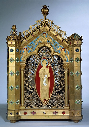 Vue d'une petite face avec saint Oyend en prière. © Jérôme Mongreville / Région Bourgogne-Franche-Comté, Inventaire du patrimoine - 1998