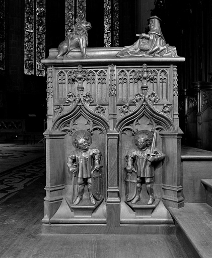 Première jouée basse : saint Maurice et saint Victor d'Agaune. © Jérôme Mongreville / Région Bourgogne-Franche-Comté, Inventaire du patrimoine - 1998