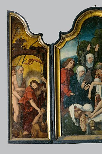 Panneau gauche : le Christ aux limbes. © Yves Sancey / Région Bourgogne-Franche-Comté, Inventaire du patrimoine - 1998