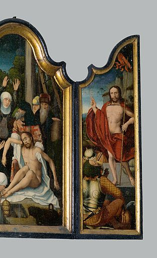 Panneau droit : la Résurrection. © Yves Sancey / Région Bourgogne-Franche-Comté, Inventaire du patrimoine - 1998