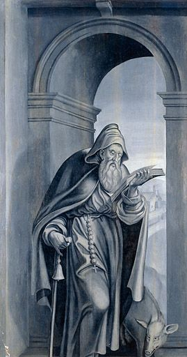 Panneau 1 verso : saint Antoine. © Yves Sancey / Région Bourgogne-Franche-Comté, Inventaire du patrimoine - 1998