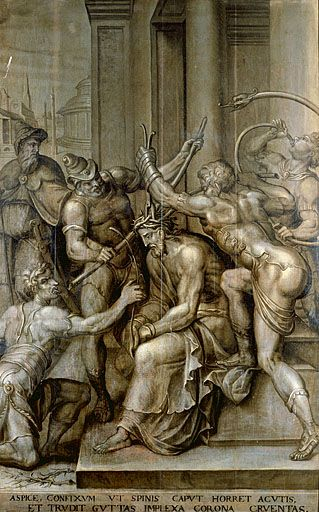 Panneau 3 verso : le Christ aux outrages. © Yves Sancey / Région Bourgogne-Franche-Comté, Inventaire du patrimoine - 1998