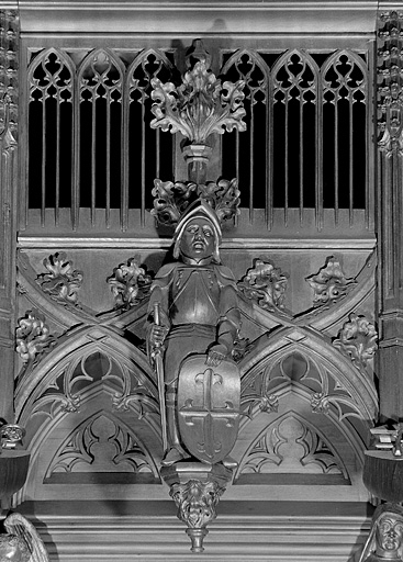 Vue de la dixième statuette du dais : Prophète. © Jérôme Mongreville / Région Bourgogne-Franche-Comté, Inventaire du patrimoine - 1998