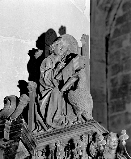 Première jouée haute : saint Jean. © Jérôme Mongreville / Région Bourgogne-Franche-Comté, Inventaire du patrimoine - 1998