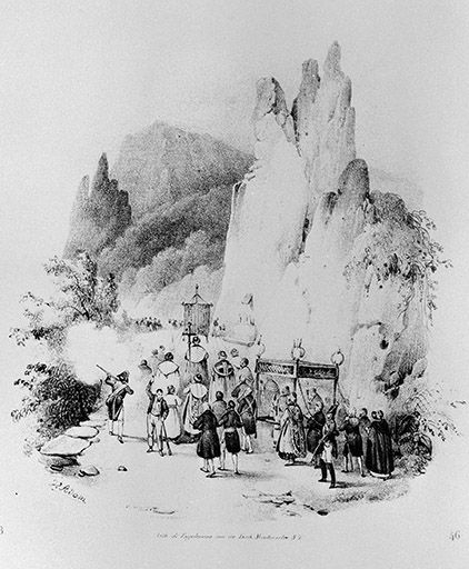 La procession à Notre-Dame des Vouilles. © Jérôme Mongreville / Région Bourgogne-Franche-Comté, Inventaire du patrimoine - 2001