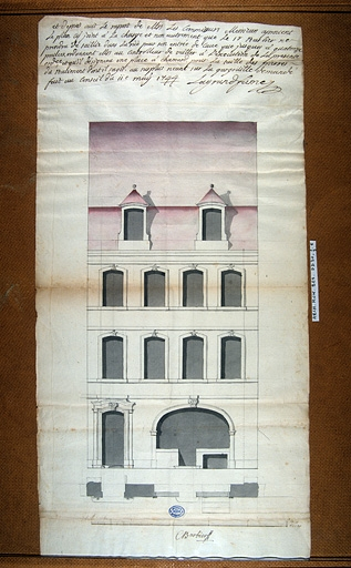 Elévation de la façade sur rue. © Jérôme Mongreville / Région Bourgogne-Franche-Comté, Inventaire du patrimoine - 2002