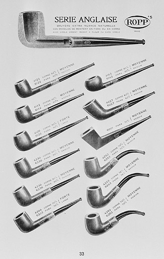 Planche de pipes de la série anglaise. © Yves Sancey / Région Bourgogne-Franche-Comté, Inventaire du patrimoine - 2002
