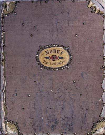 Morez. Plan d'alignements [couverture], 1845-1859. © Yves Sancey / Région Bourgogne-Franche-Comté, Inventaire du patrimoine - 2002