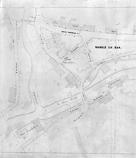 Morez. Plan d'alignements [3e division : partie gauche], 1845-1859. © Yves Sancey / Région Bourgogne-Franche-Comté, Inventaire du patrimoine - 2002