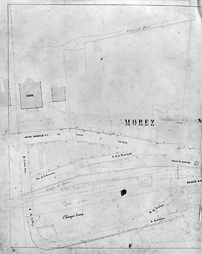 Morez. Plan d'alignements [6e division : partie gauche], 1845-1859. © Yves Sancey / Région Bourgogne-Franche-Comté, Inventaire du patrimoine - 2002