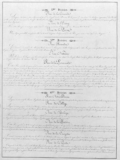 Morez. Plan d'alignements [2e page de l'Etat des rues et autres voies publiques...], 1845-1859. © Yves Sancey / Région Bourgogne-Franche-Comté, Inventaire du patrimoine - 2002