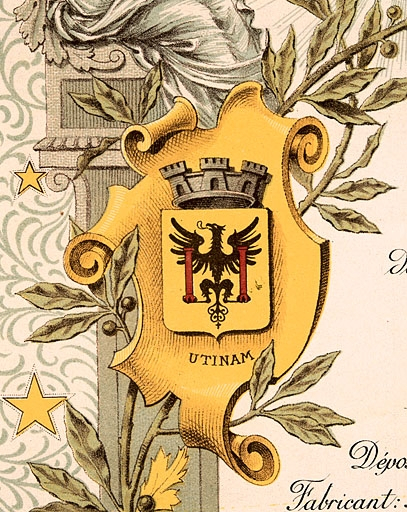 [Bulletin de marche d'un chronomètre de poche, deuxième classe d'épreuves : détail des armoiries de Besançon], 1ère moitié 20e siècle. © Jérôme Mongreville / Région Bourgogne-Franche-Comté, Inventaire du patrimoine - 2003